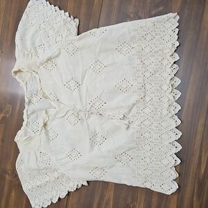 Adiva Cream Eyelet Women's Blouse